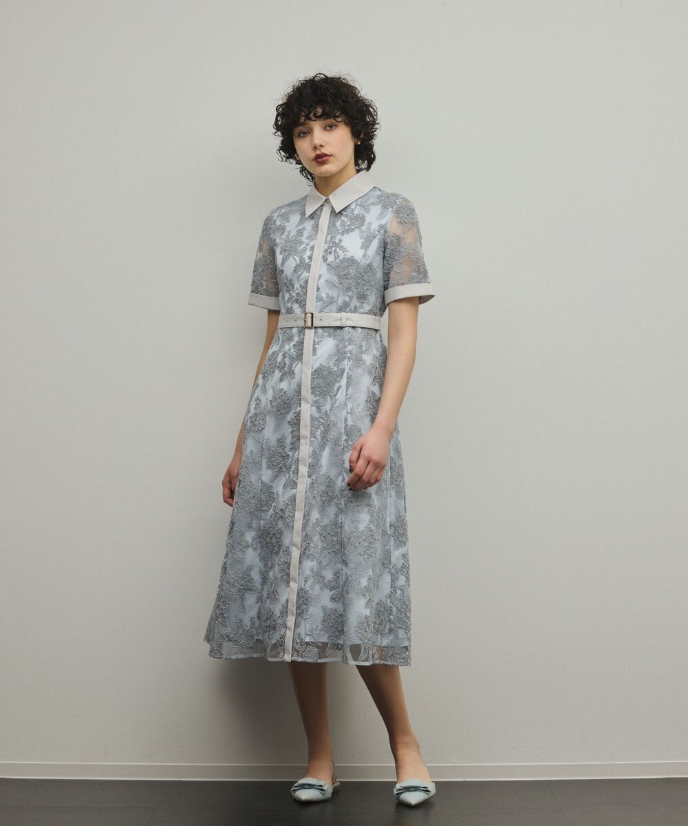 GRACE CONTINENTAL フラワーコード刺繍ワンピース 