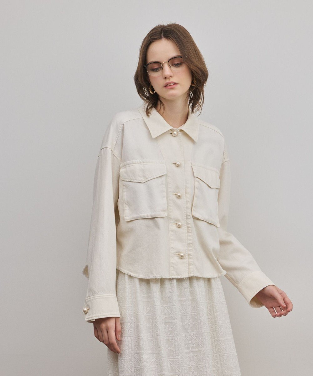 GRACE CONTINENTAL パール釦ピグメントシャツ 