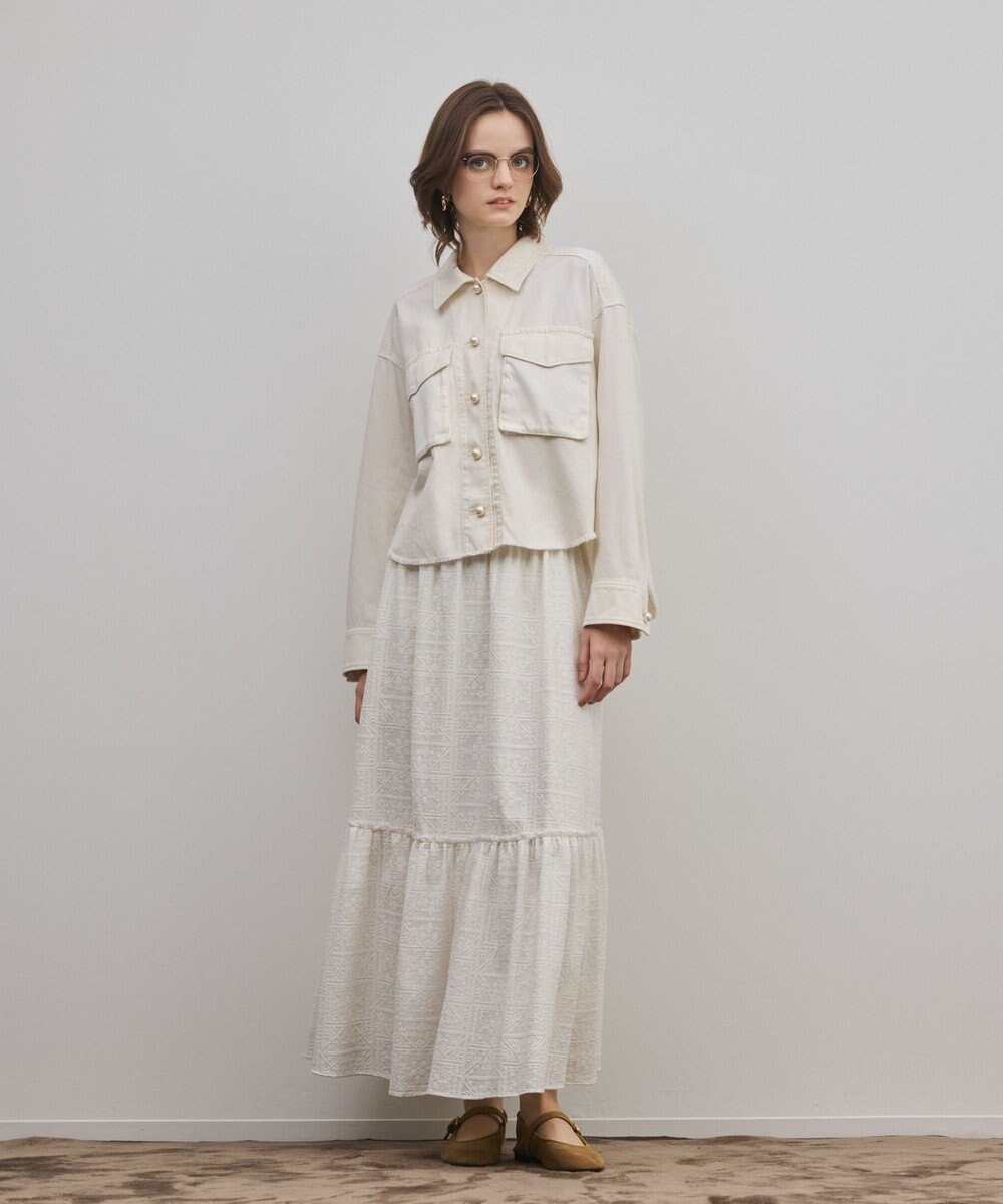 GRACE CONTINENTAL パール釦ピグメントシャツ 