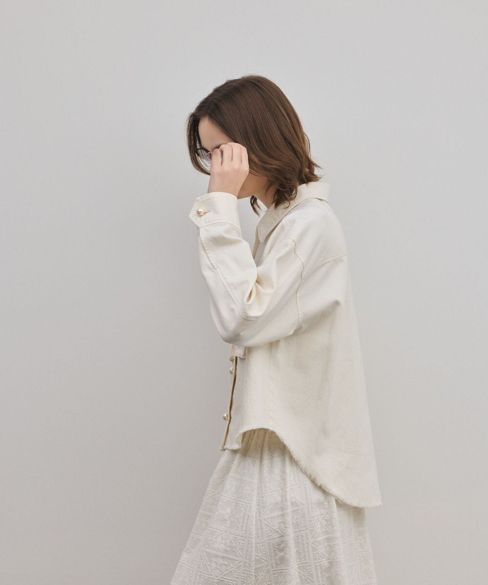 GRACE CONTINENTAL パール釦ピグメントシャツ 