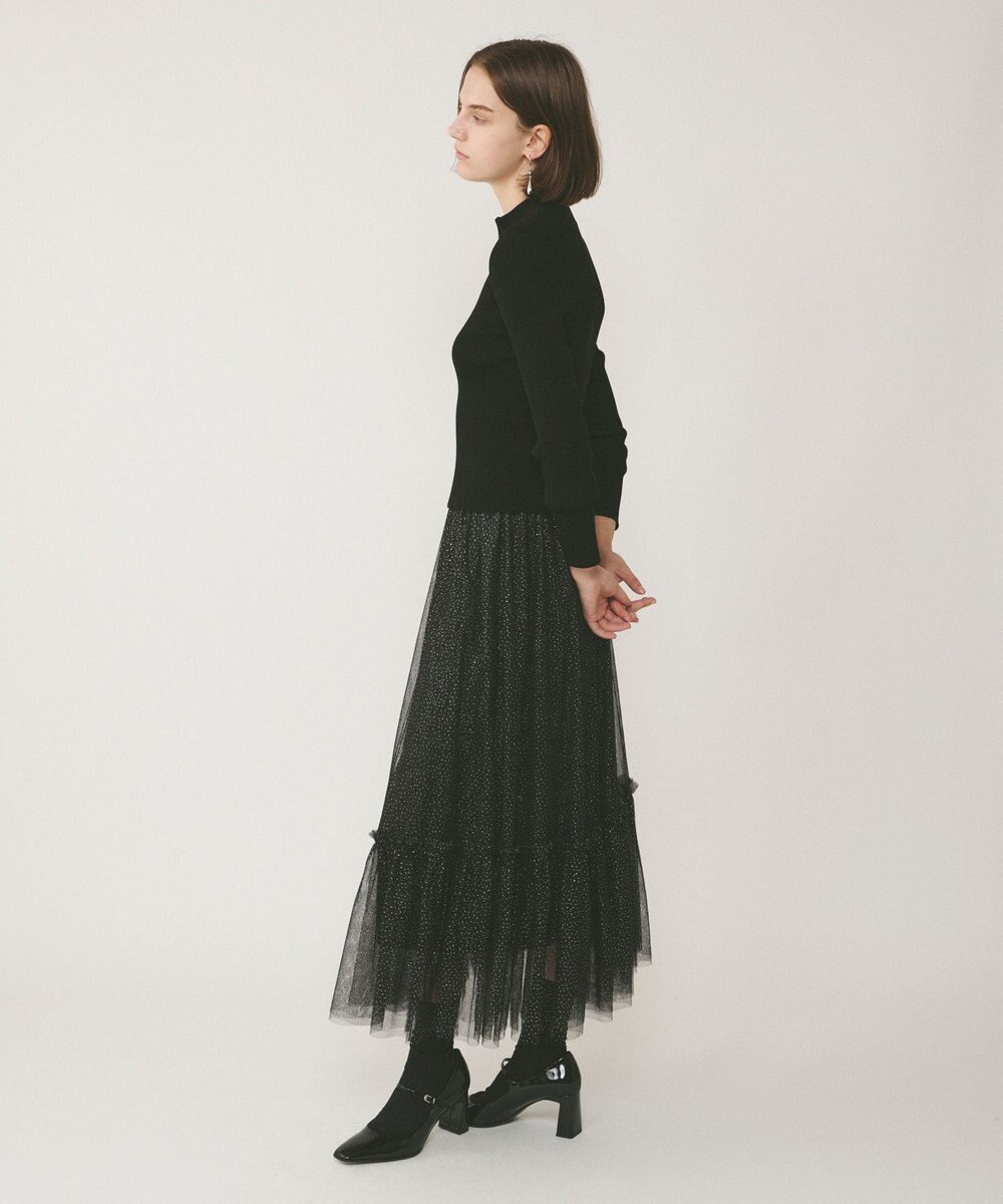 GRACE CONTINENTAL ラメチュールギャザースカート 