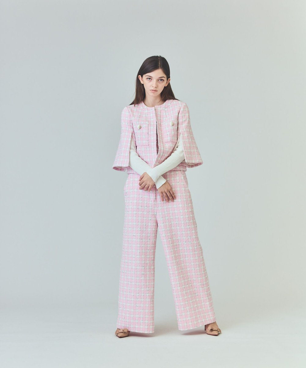 GRACE CONTINENTAL チェックツイードショートジャケット