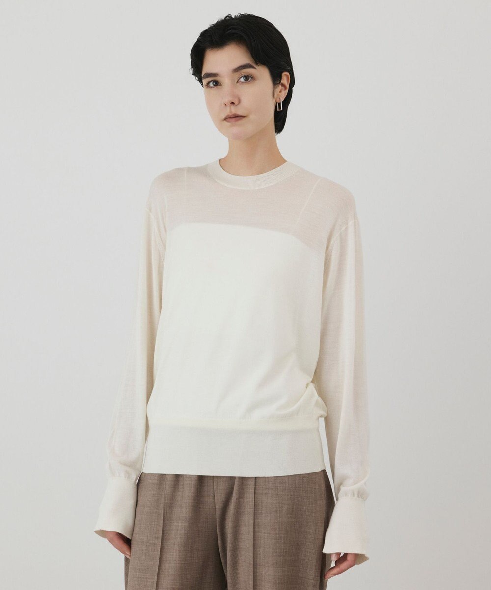 GRACE CONTINENTAL ウールシルククルーニットトップス 