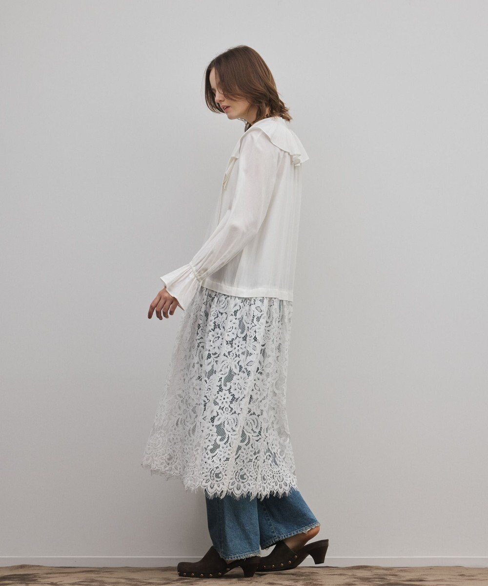 GRACE CONTINENTAL レースコンビフリルカフタンワンピース 