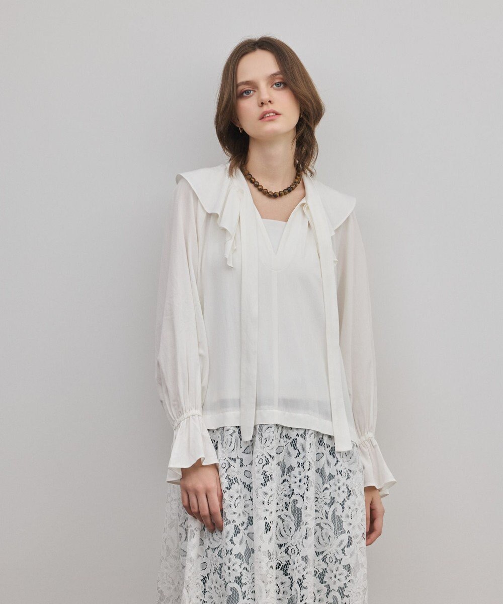 GRACE CONTINENTAL レースコンビフリルカフタンワンピース 