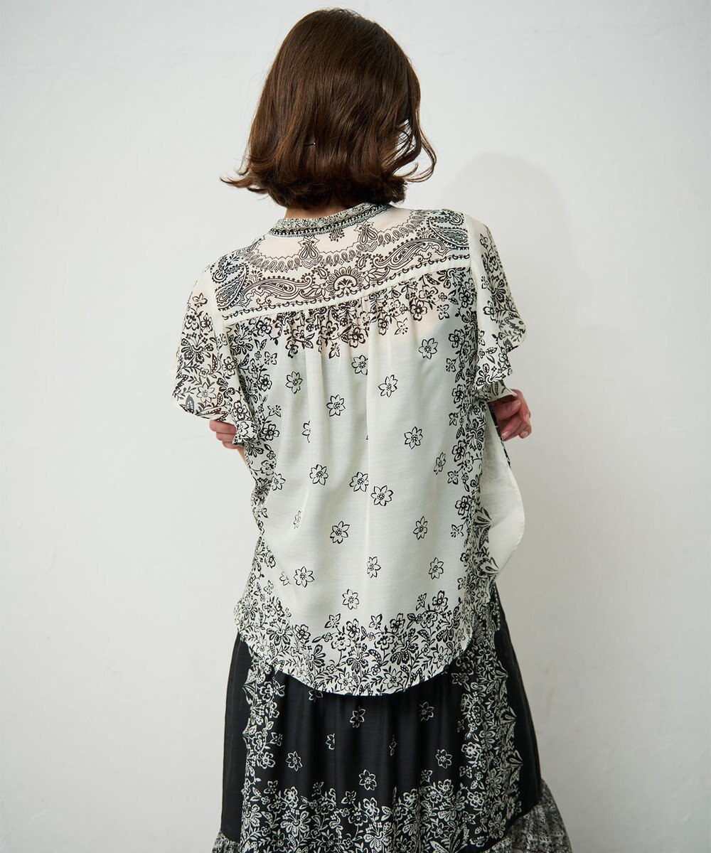 GRACE CONTINENTAL バンダナフレアスリーブブラウス 