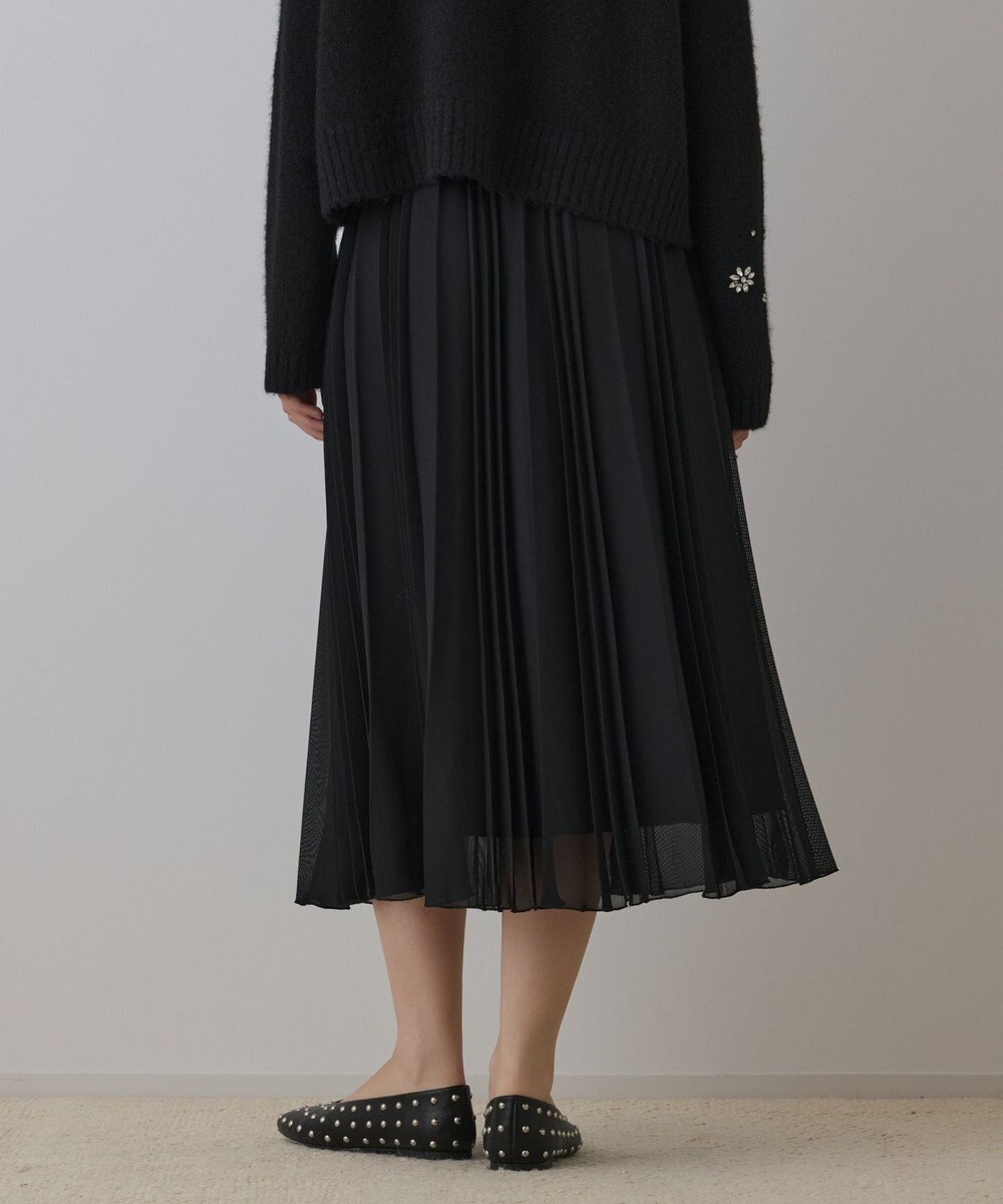 GRACE CONTINENTAL メッシュプリーツスカート 