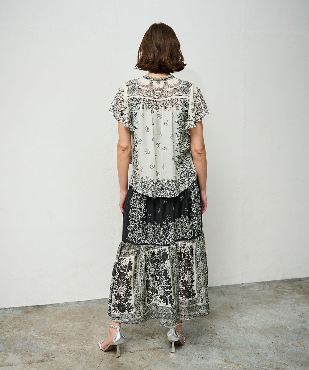 GRACE CONTINENTAL バンダナフレアスリーブブラウス