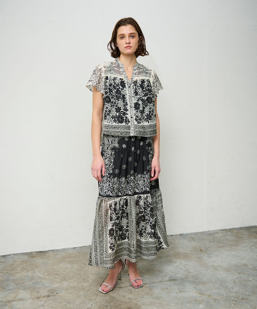 GRACE CONTINENTAL バンダナフレアスリーブブラウス