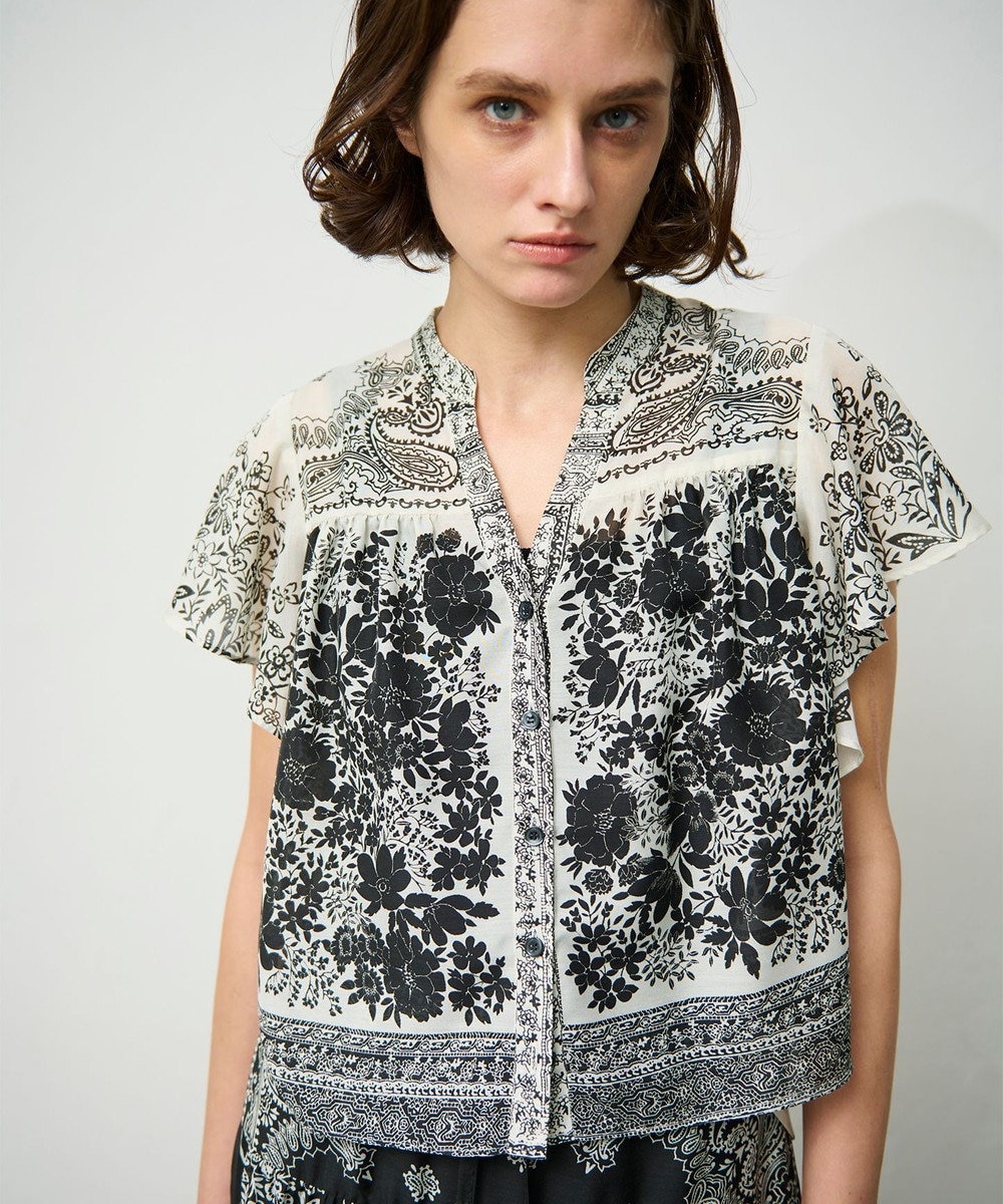 GRACE CONTINENTAL バンダナフレアスリーブブラウス