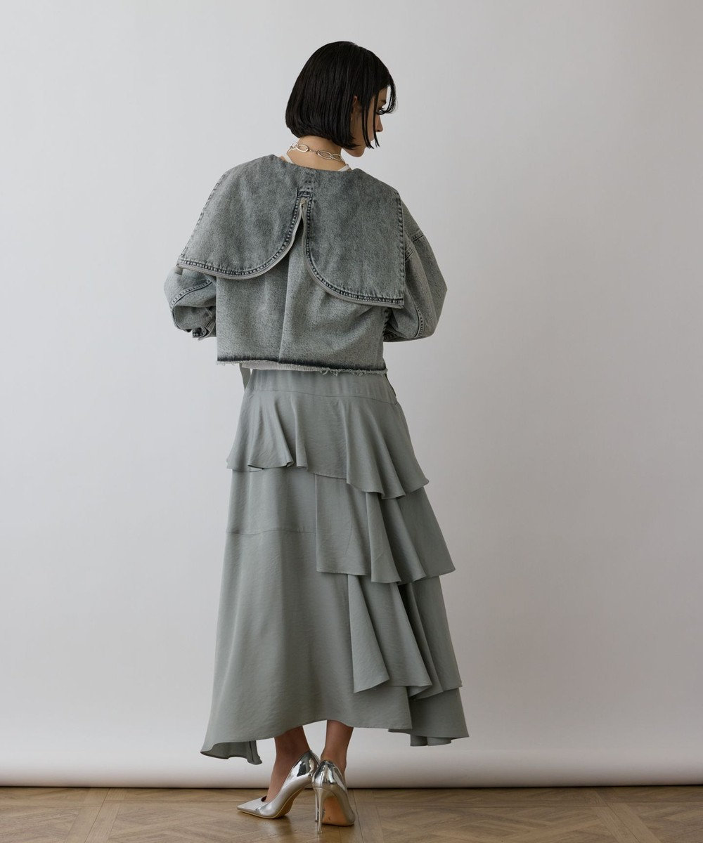 GRACE CONTINENTAL サテンプリーツイレヘムスカート　ダイアグラム イレヘムサテンスカート / GRACE CONTINENTAL | GRACE