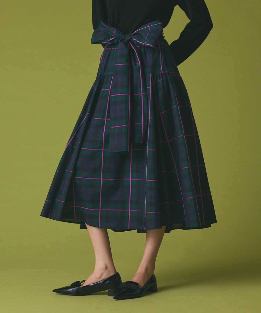 GRACE CONTINENTAL シルクブラックウォッチスカート 