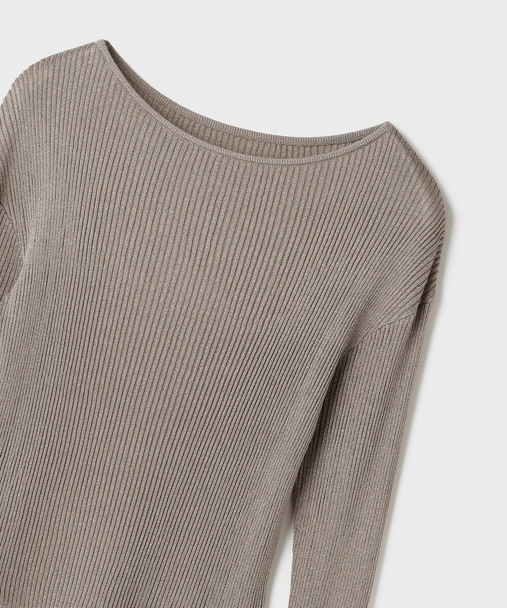 GRACE CONTINENTAL ラメリブクルーニットトップ 