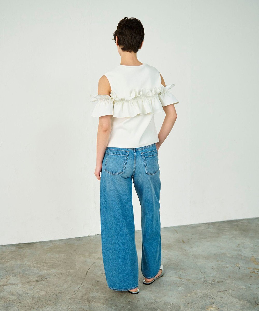 GRACE CONTINENTAL フリルリブカットトップ 