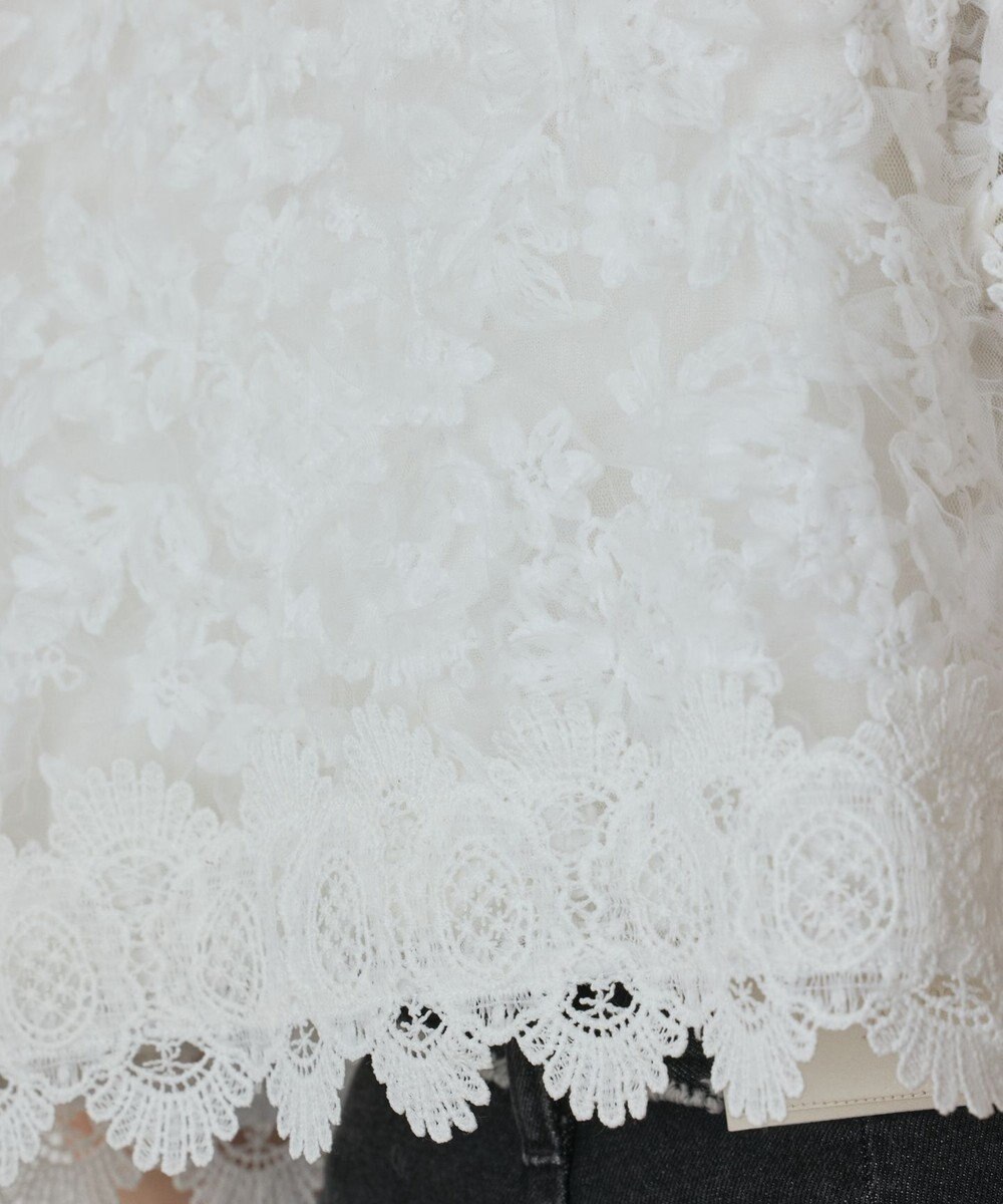 GRACE CONTINENTAL フラワー刺繍ニットカーディガン 