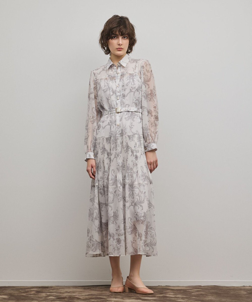 GRACE CONTINENTAL 【オンラインストア・梅田阪急店限定】フラワープリントプリーツワンピース 