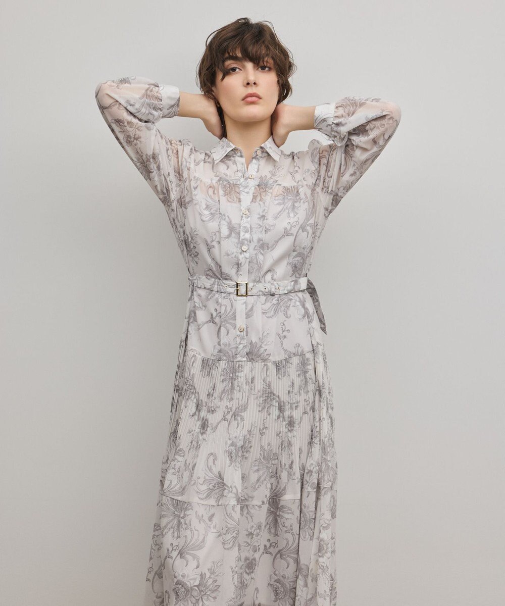 GRACE CONTINENTAL 【オンラインストア・梅田阪急店限定】フラワープリントプリーツワンピース 