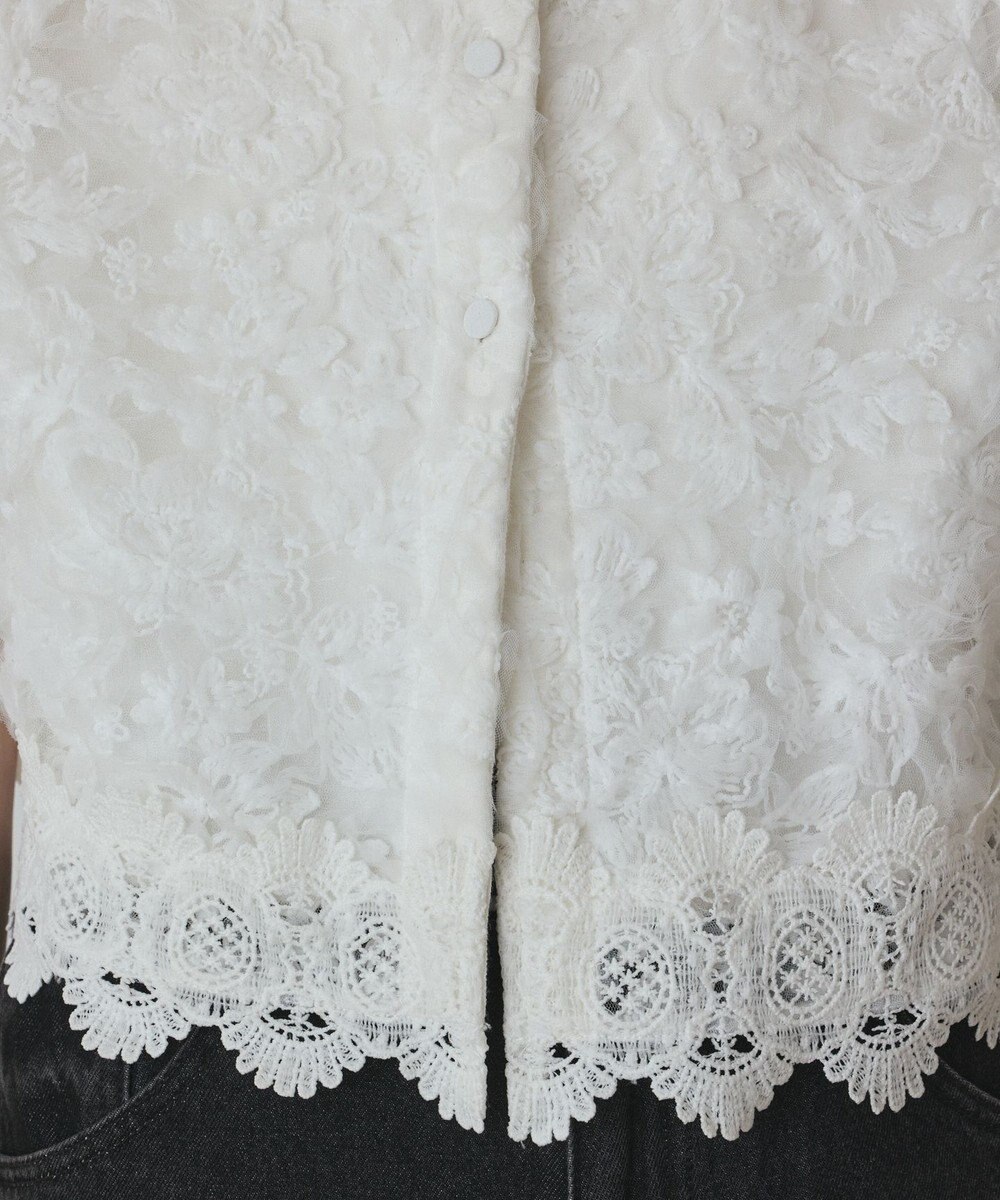 GRACE CONTINENTAL フラワー刺繍ニットカーディガン 