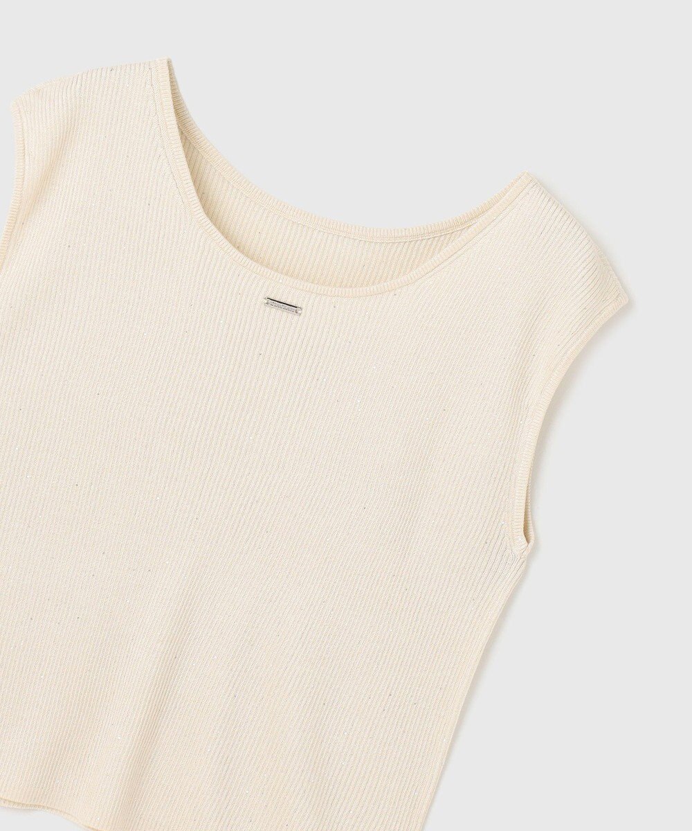 GRACE CONTINENTAL スパンコールリブトップ 