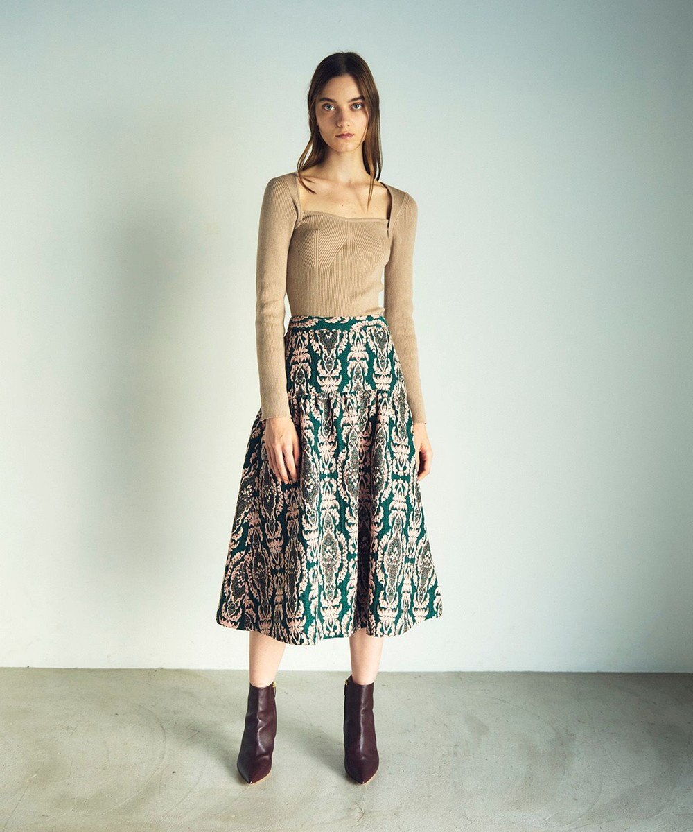 GRACE CONTINENTAL オーナメントジャガードスカート 