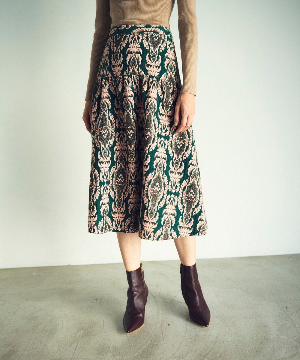 GRACE CONTINENTAL オーナメントジャガードスカート 