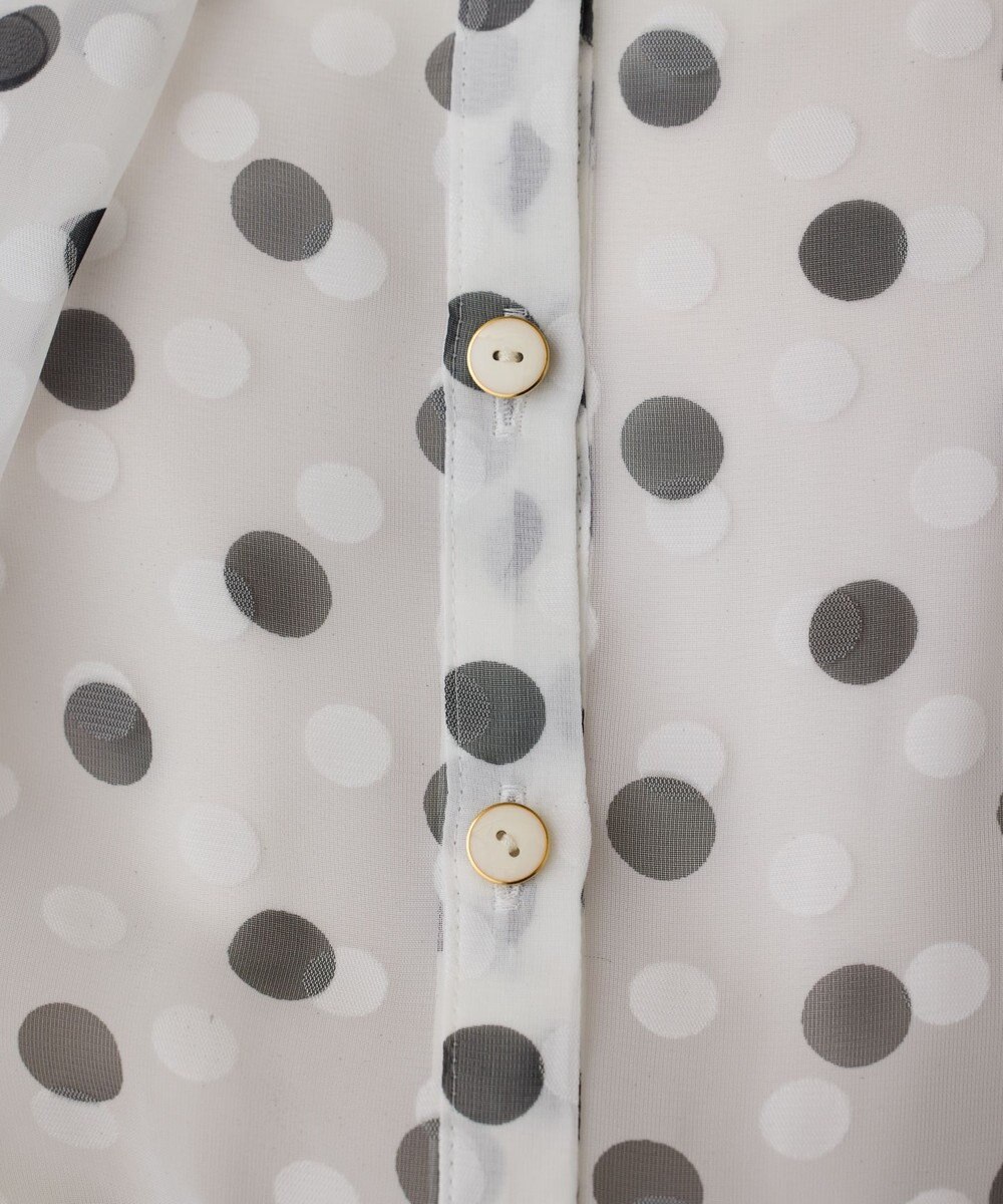 GRACE CONTINENTAL ドットオパールボウタイノースリーブ 
