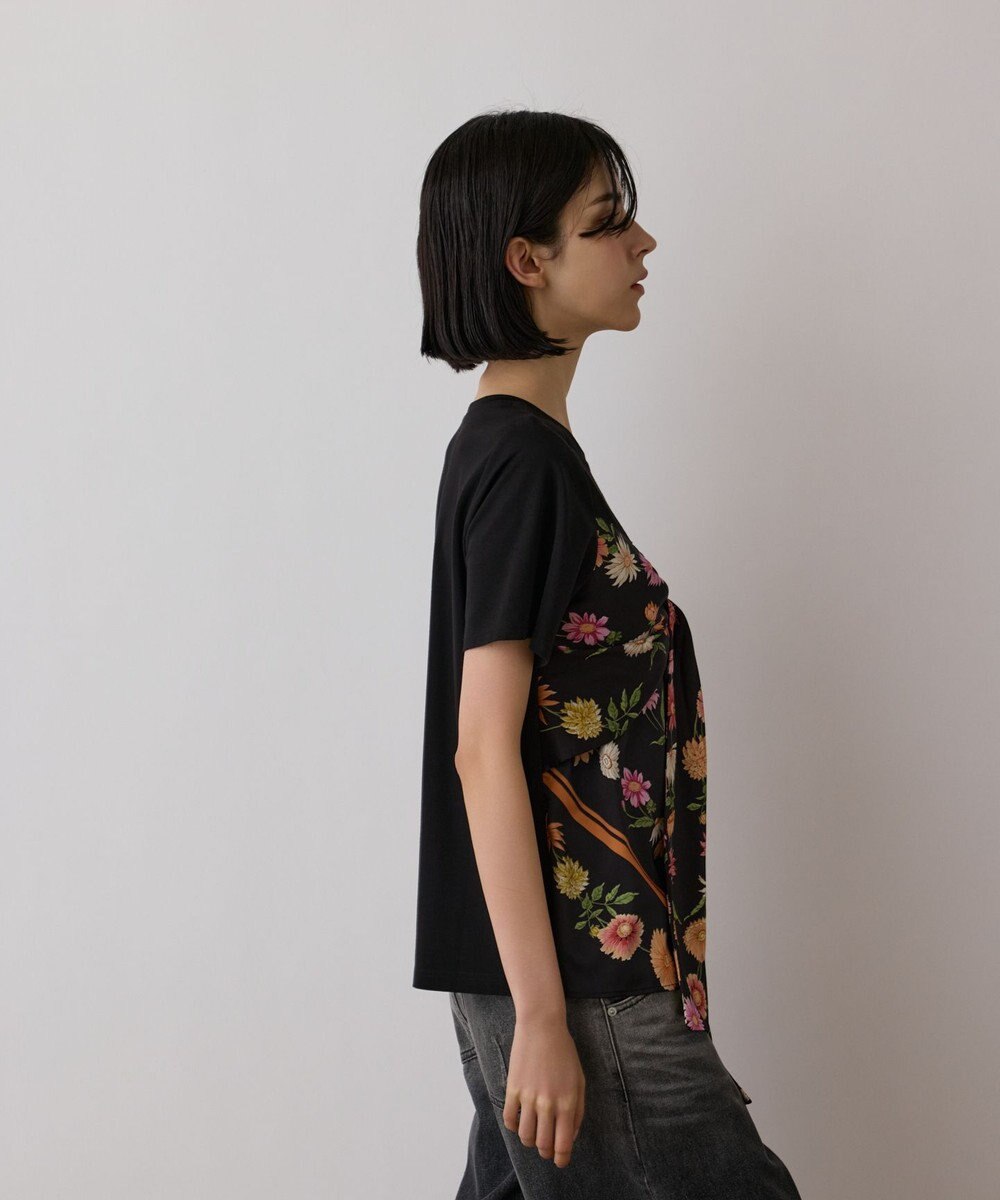 GRACE CONTINENTAL スカーフプリントコンビトップ 