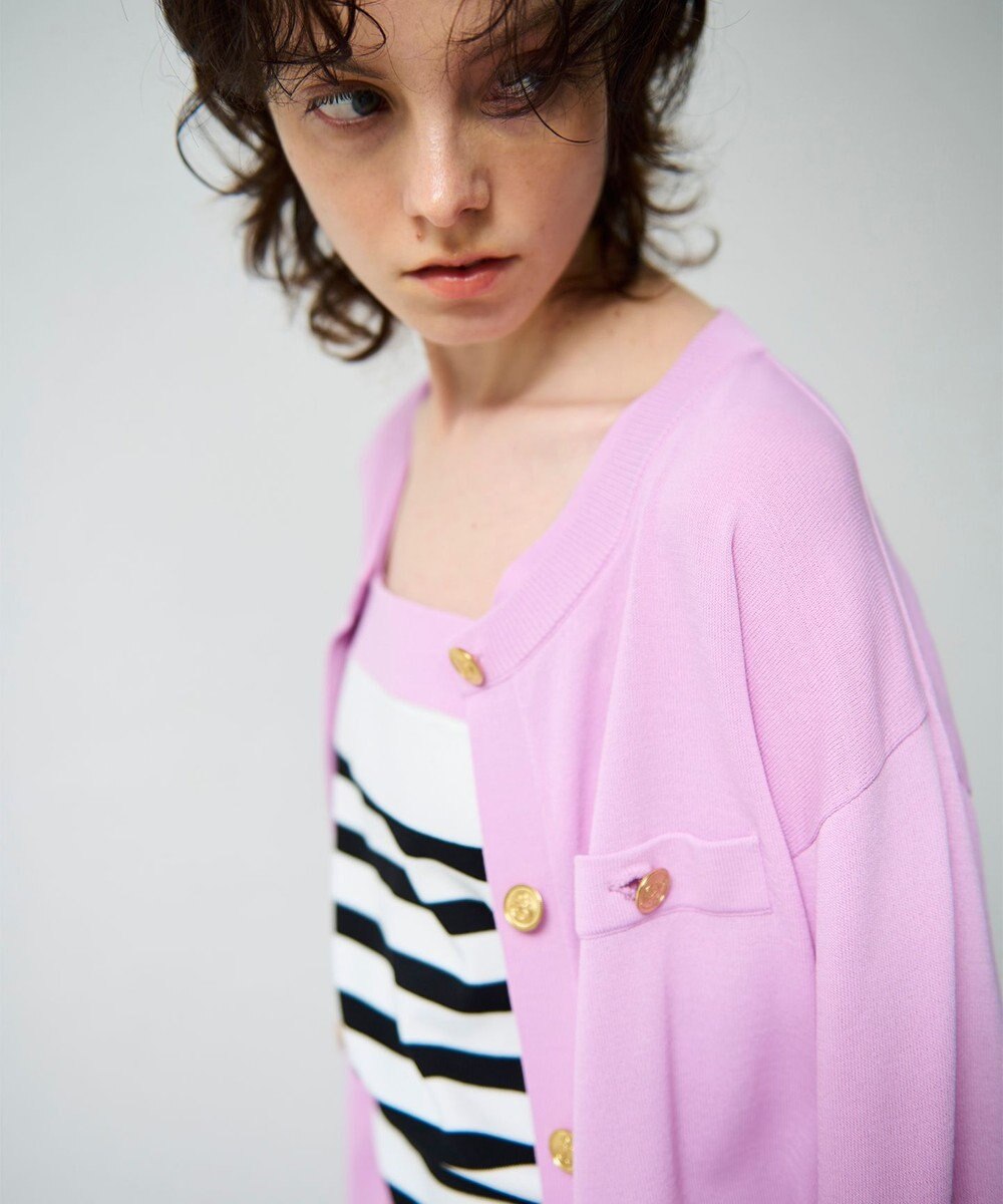 GRACE CONTINENTAL 配色ニットカーディガン 