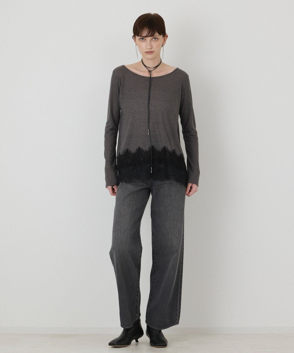 GRACE CONTINENTAL レースヘムテレコカットトップ 