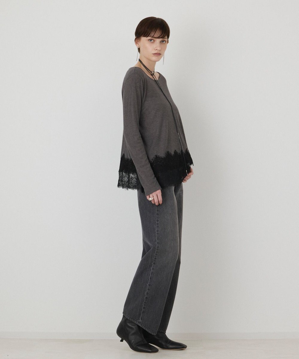 GRACE CONTINENTAL レースヘムテレコカットトップ 