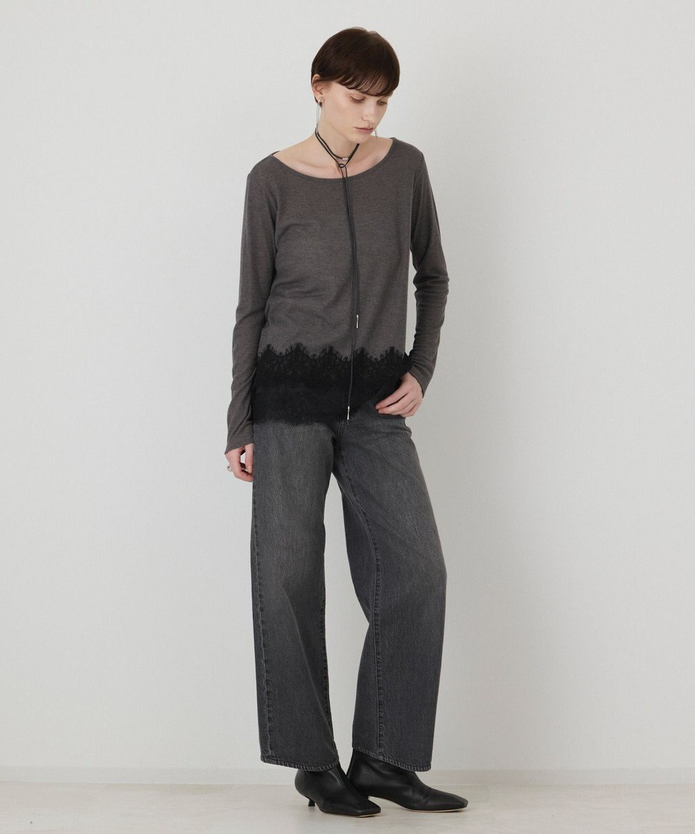 GRACE CONTINENTAL レースヘムテレコカットトップ 