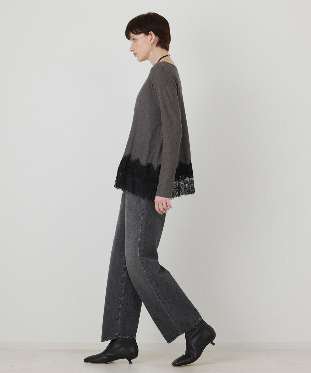 GRACE CONTINENTAL レースヘムテレコカットトップ 