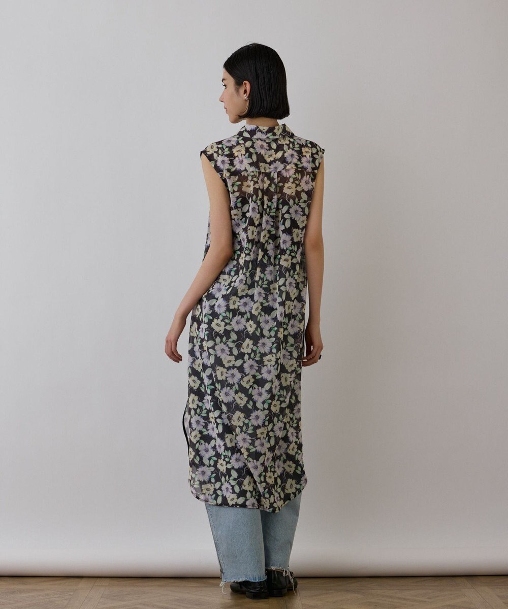 GRACE CONTINENTAL フラワーロングシャツ 