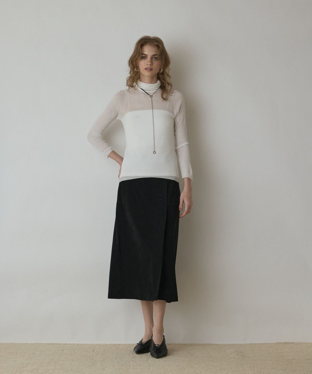 GRACE CONTINENTAL シアーリブニットトップ