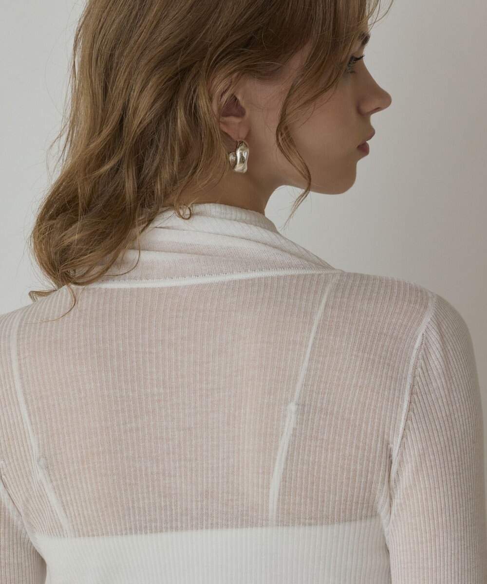 GRACE CONTINENTAL シアーリブニットトップ 