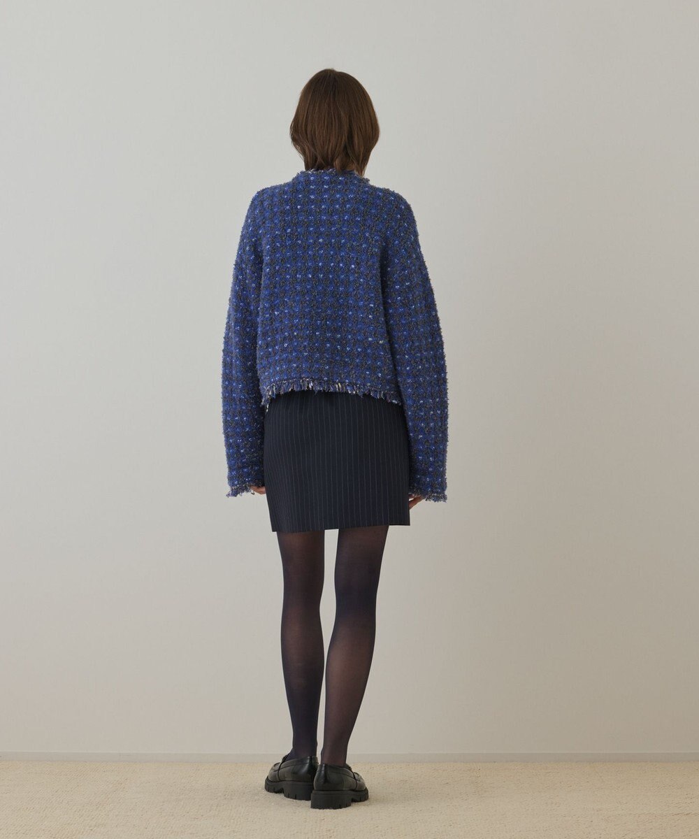 GRACE CONTINENTAL ツイードニットショートカーディガン 