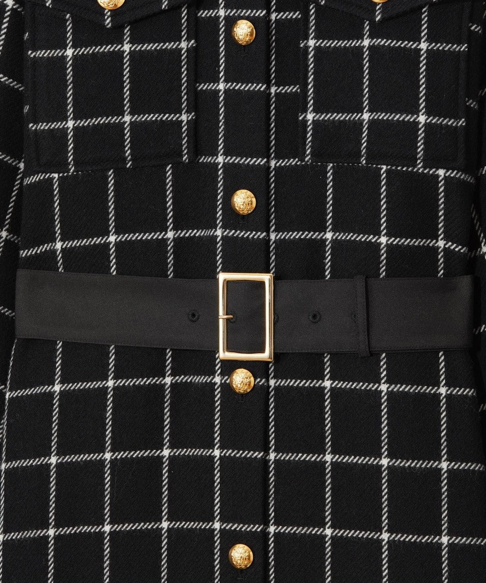 GRACE CONTINENTAL ウールチェックシャツワンピース