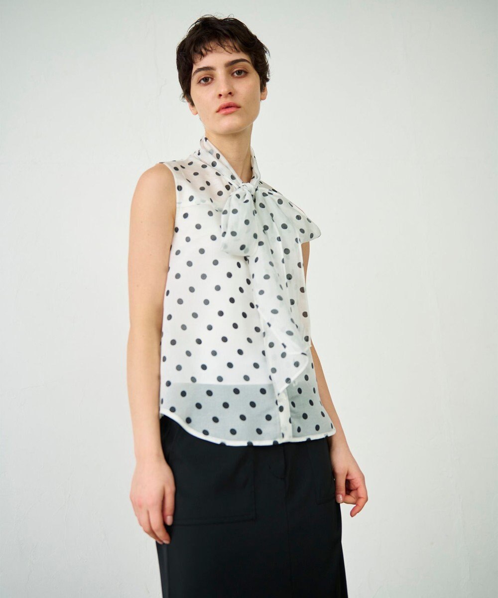 GRACE CONTINENTAL シアードットプリントブラウス