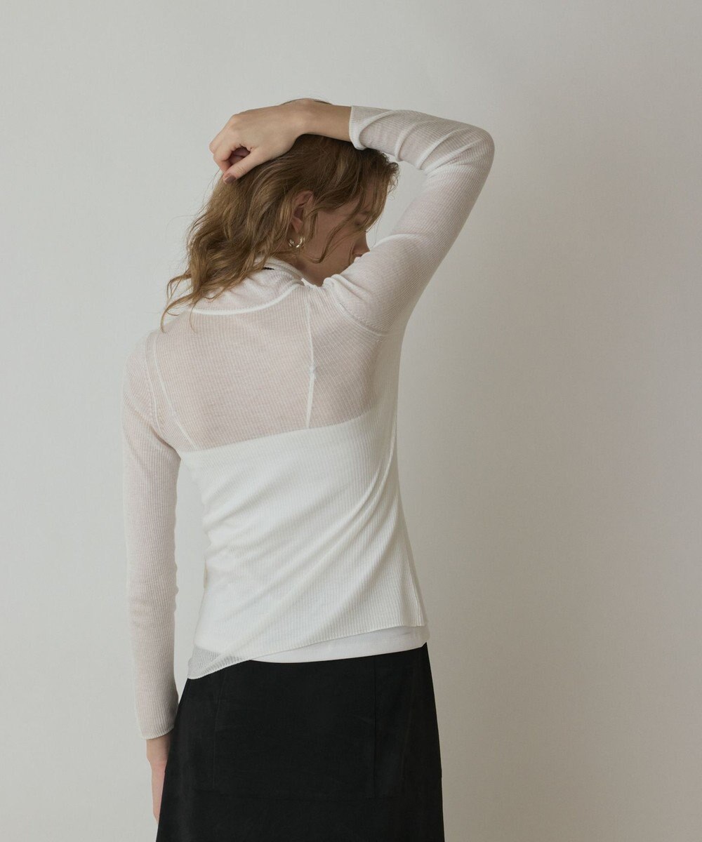 GRACE CONTINENTAL シアーリブニットトップ 