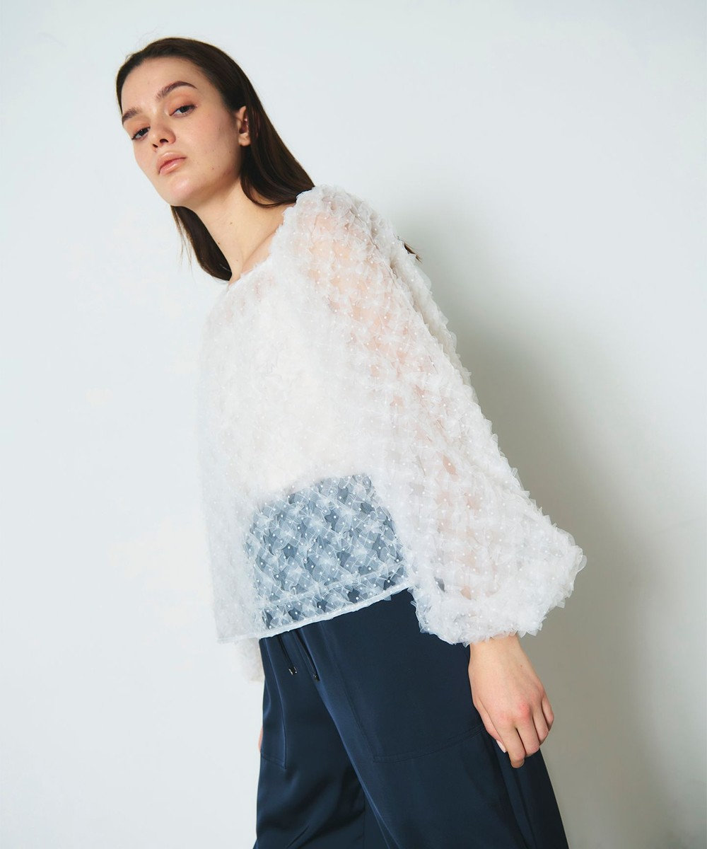 GRACE CONTINENTAL チュール刺繍トップ