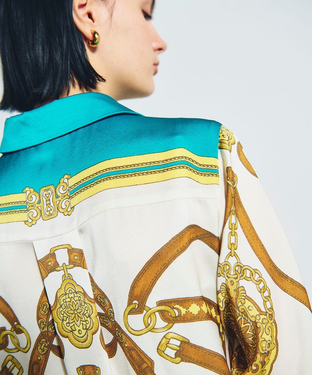 GRACE CONTINENTAL スカーフプリントシャツドレス