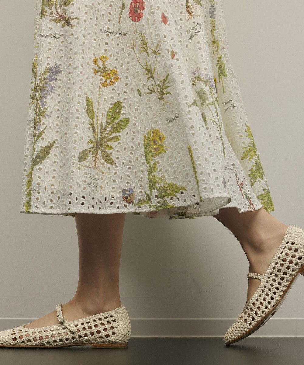 GRACE CONTINENTAL カットワークプリントワンピース 