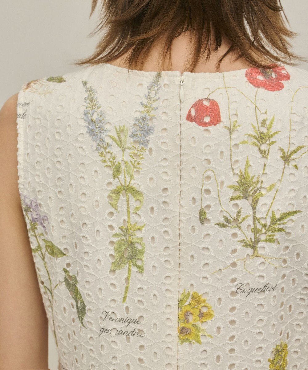 GRACE CONTINENTAL カットワークプリントワンピース 