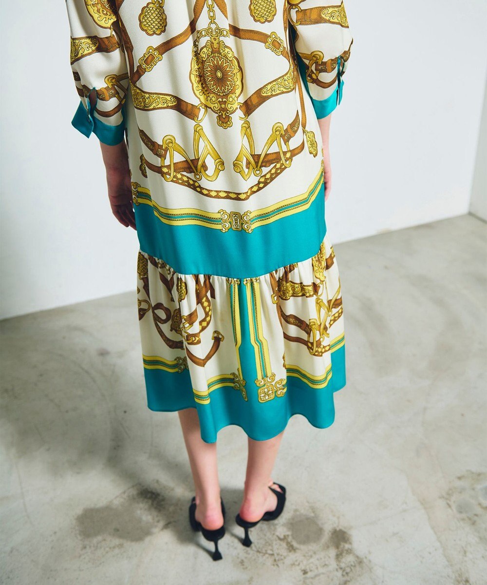 GRACE CONTINENTAL スカーフプリントシャツドレス