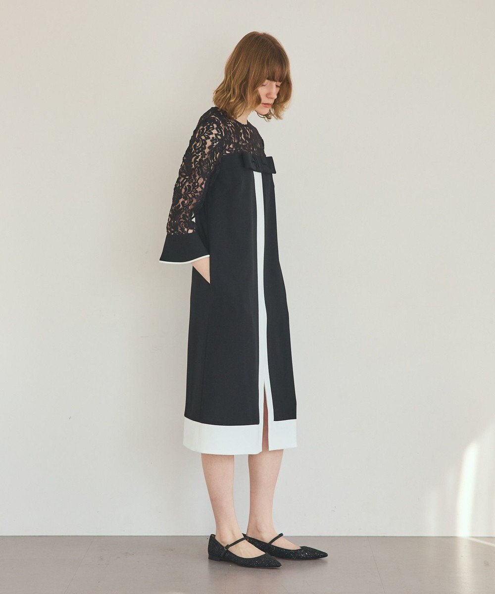 GRACE CONTINENTAL レースコンビバイカラーワンピース 