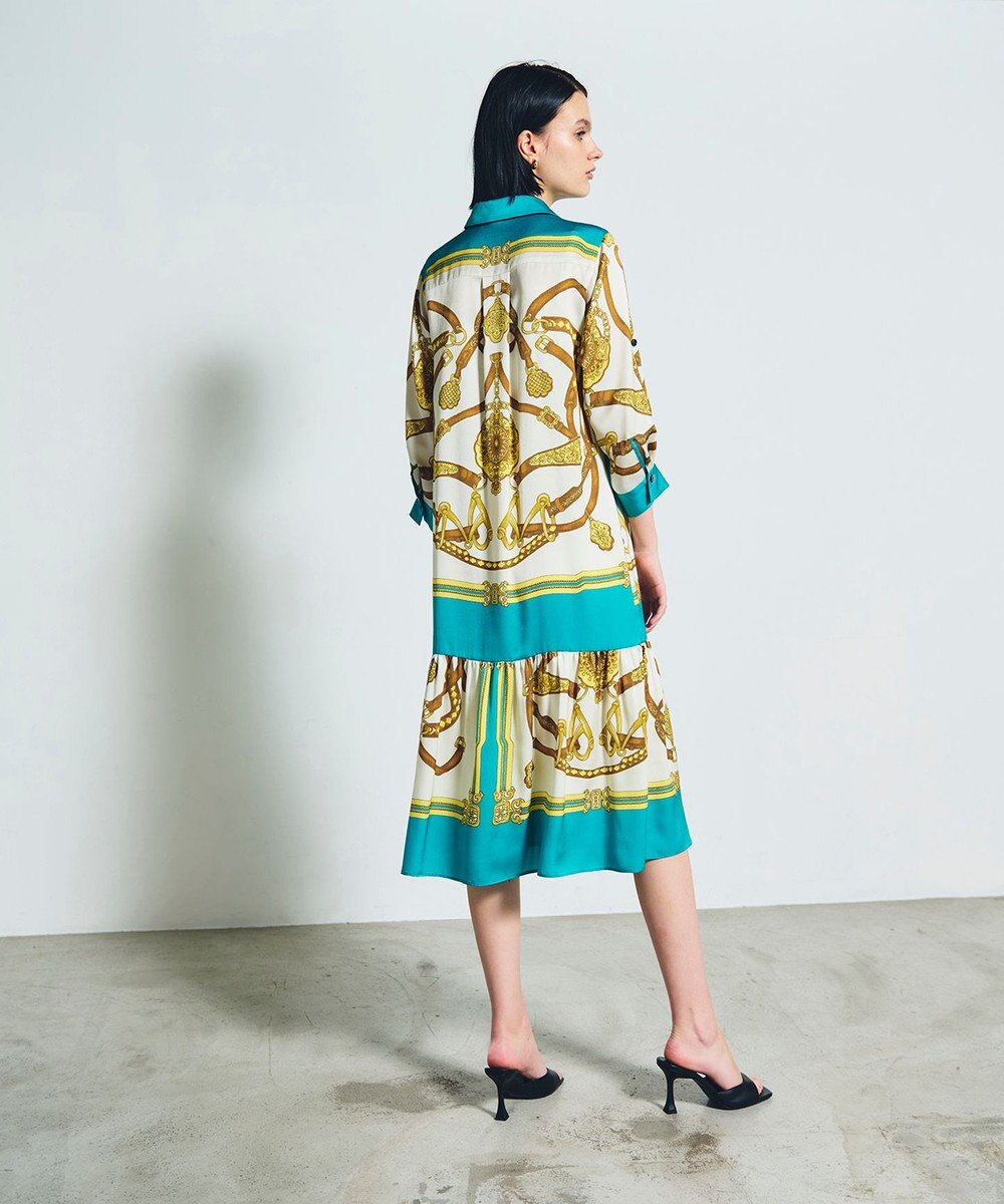 GRACE CONTINENTAL スカーフプリントシャツドレス