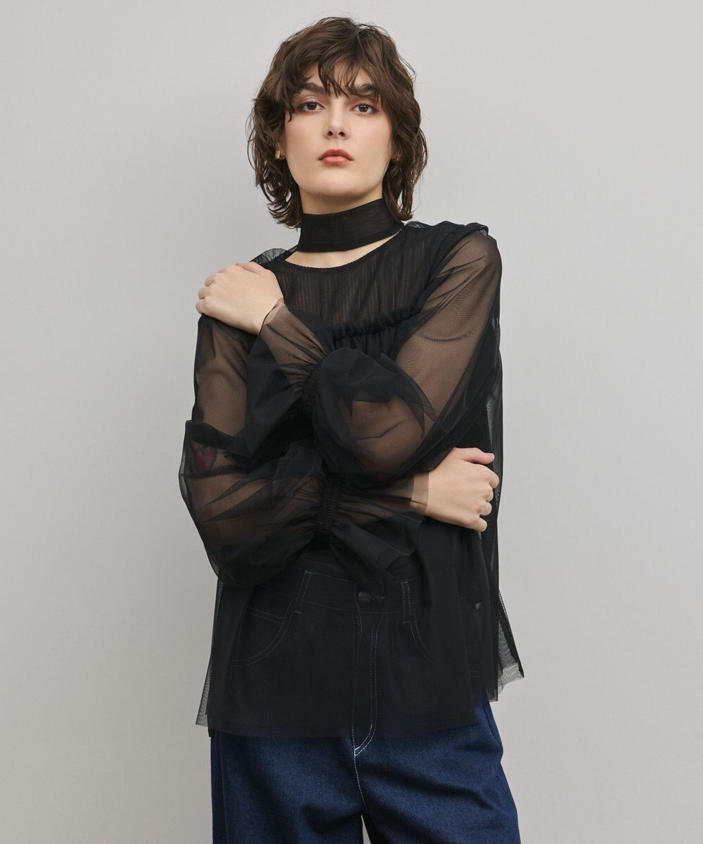 GRACE CONTINENTAL チュールタイブラウス 