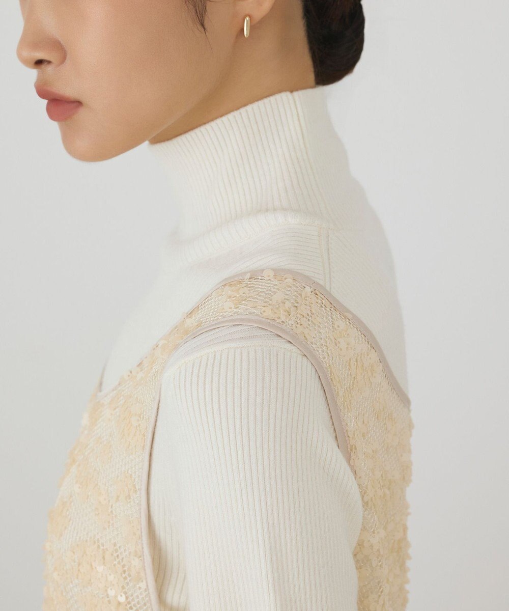 GRACE CONTINENTAL スパン刺繍メッシュワンピース 