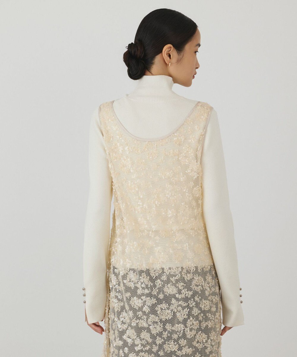 GRACE CONTINENTAL スパン刺繍メッシュワンピース 