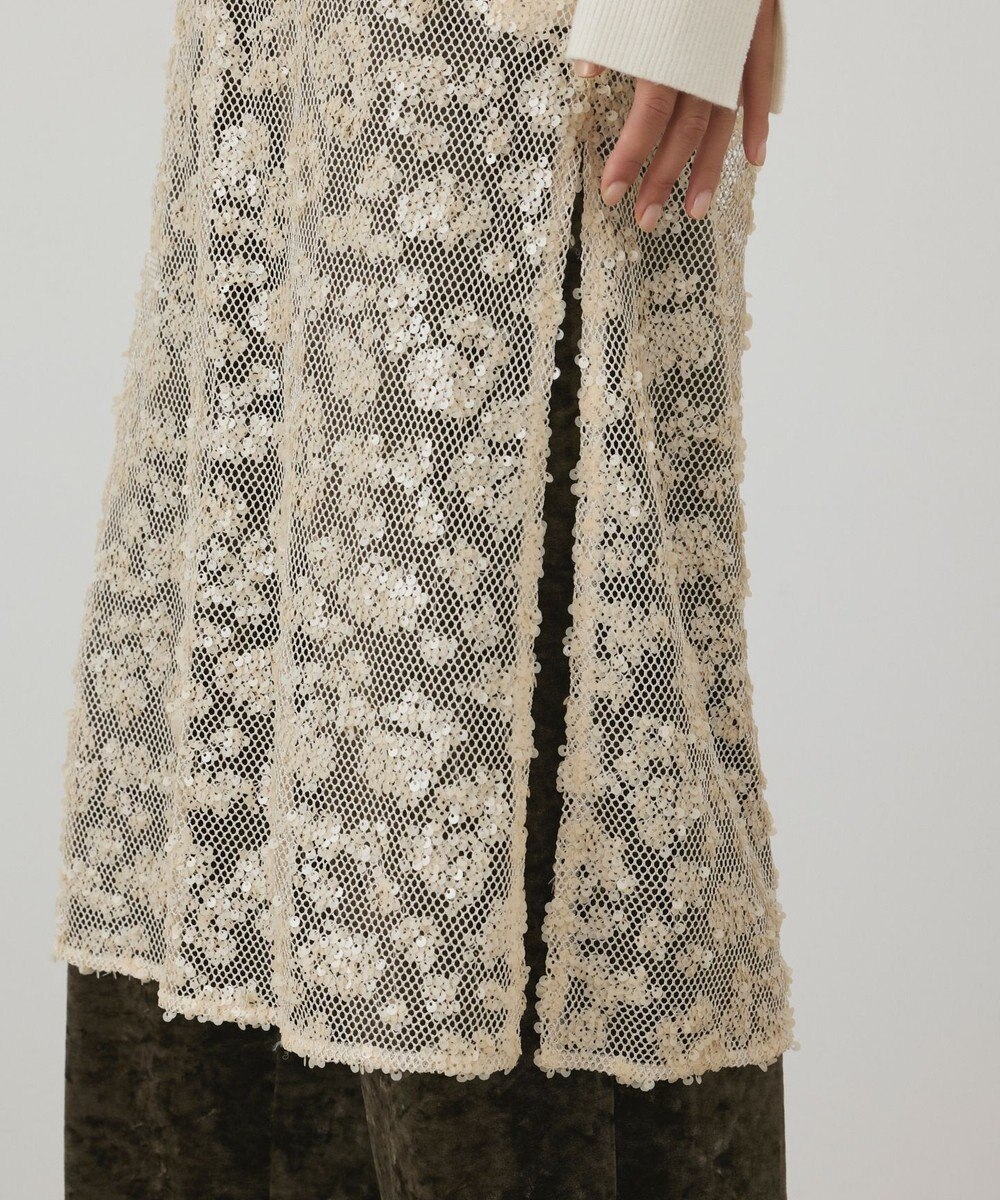 GRACE CONTINENTAL スパン刺繍メッシュワンピース 